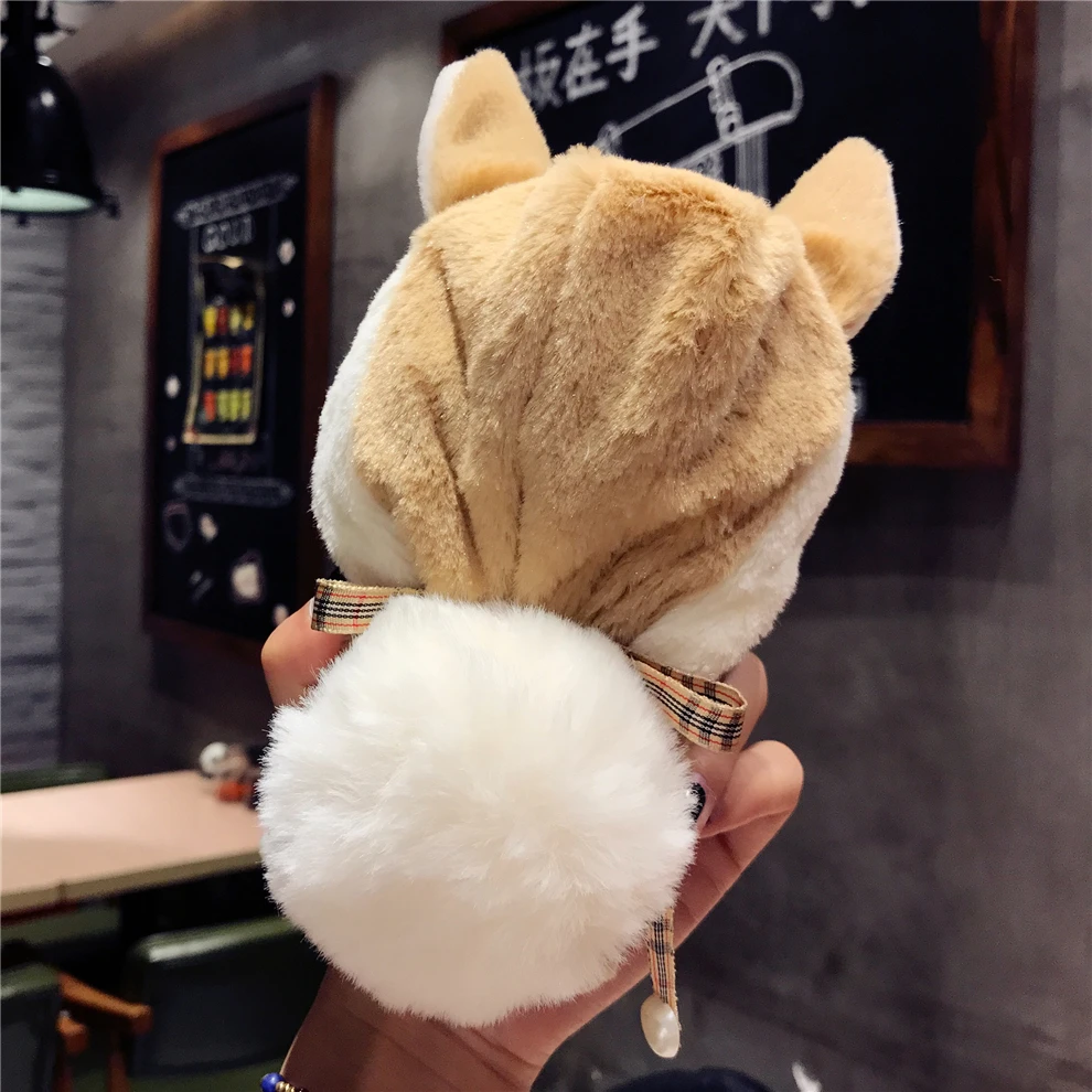 YEMIAO Pig Dog Hat Fur Case For iPhone X 6 6S 7 8 Plus Girl Style Winter Warm Cute Cover For iPhone X 10 6 6S 7 8 Plus Accessory (3)