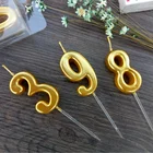 Candle Factory Hot selling Golden Number Cake Candle for Birthday Decoration