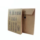 Custom design recycle t shirt kraft paper envelope with string