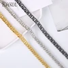 RAKOL Wholesale gold silver black necklace chain designs cuba jewellery 316l stainless steel curb cuban link chain HN026