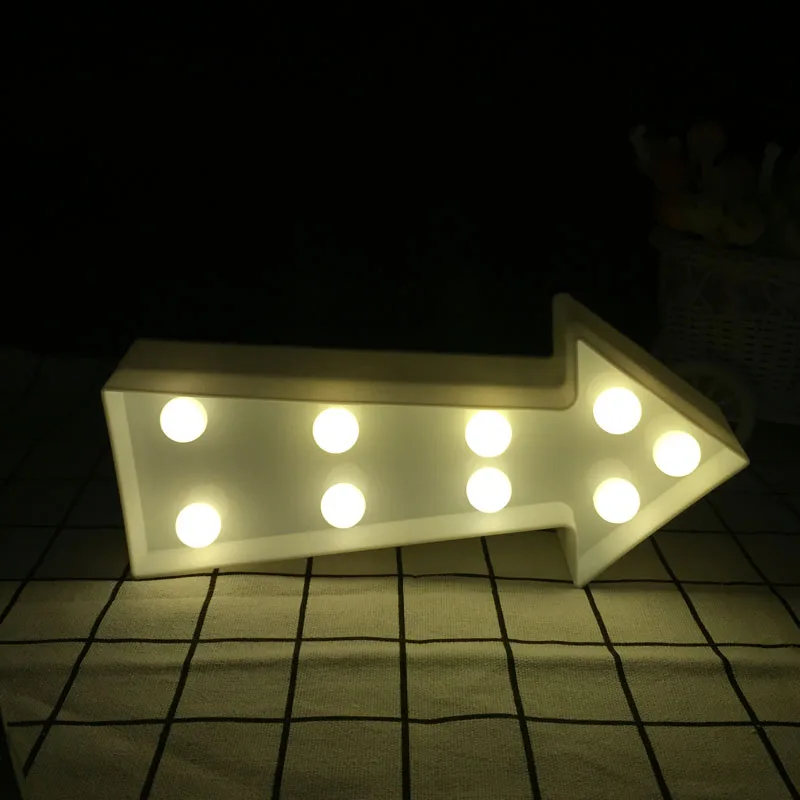 Modern Led Arrow Marquee Letter Luminaria Night Light 3D White  Black Home Table Wall Decor Lamp Indicator Light for Coffe Shop (12)
