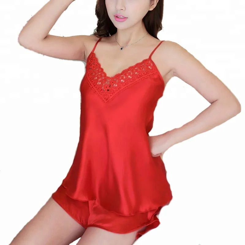 2000 Fashion sleepwear hot sale sling lace sleep wear woman silk-like pajamas set for wholesale, Black;blue;pink;red;purple
2000 Fashion sleepwear hot sale sling lace sleep wear woman silk-like pajamas set for wholesale, Black;blue;pink;red;purple