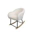 Modern White Velvet Fabric Foam Wooden Living Room Leisure Swing Rocking Chair For Adult