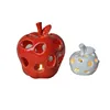 creative design fruit shaped ceramic apple candle holder for table decor