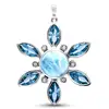 Gemstone Jewelry Multi Stone Sterling Silver Jewelry Blue Larimar Pendant for Girls