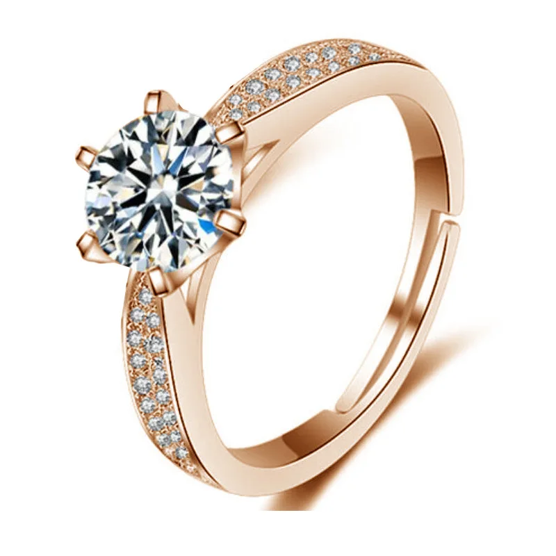 European and American simple fashion round zircon six claw double row zircon Adjustable ring
European and American simple fashion round zircon six claw double row zircon Adjustable ring