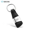 Dongguan Custom automobile car genuine leather keychain with removable spring hook ring