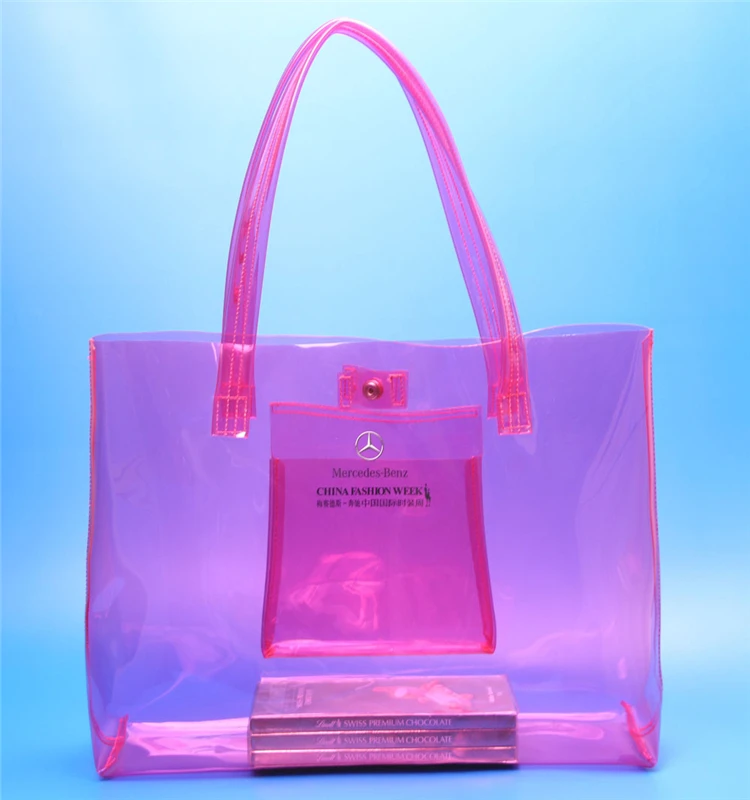 clear pink tote