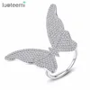 LUOTEEMI Vintage Jewelry Elegant Butterfly White Gold Color Ring Cute Popular Famous Brand For Women Anti-Allergy Fancy