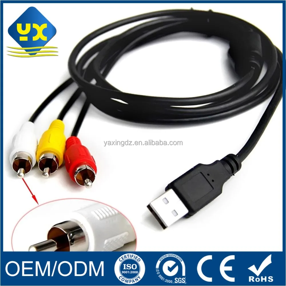 3 in 1 RCA Male adapter to USB 2.0 AM audio cable