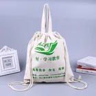 promotional fashion custom cotton canvas sport drawstring packaging bag backpack