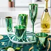 Green Code Japanese Hammer Pattern Creative emerald colored cup red Wine wholesale floating wine glass