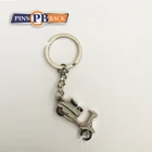 Fashion personalized custom keychain custom metal keyring high polish sliver car shape keychain logo backer card