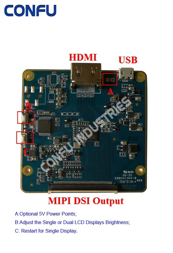 confu hdmi to mipi dsi 驱动控制器适配器板 8英寸 1920*1200 tft