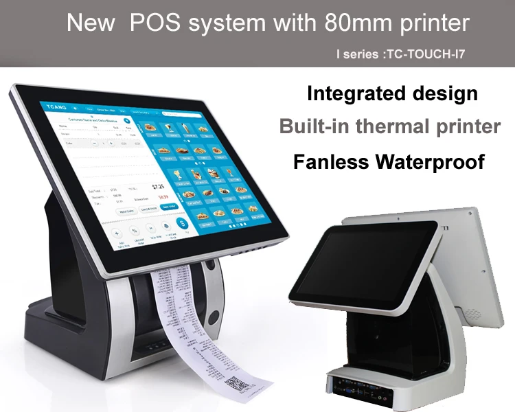 restaurant /Retailer preferred all in one pos with 80mm thermal receipt printer