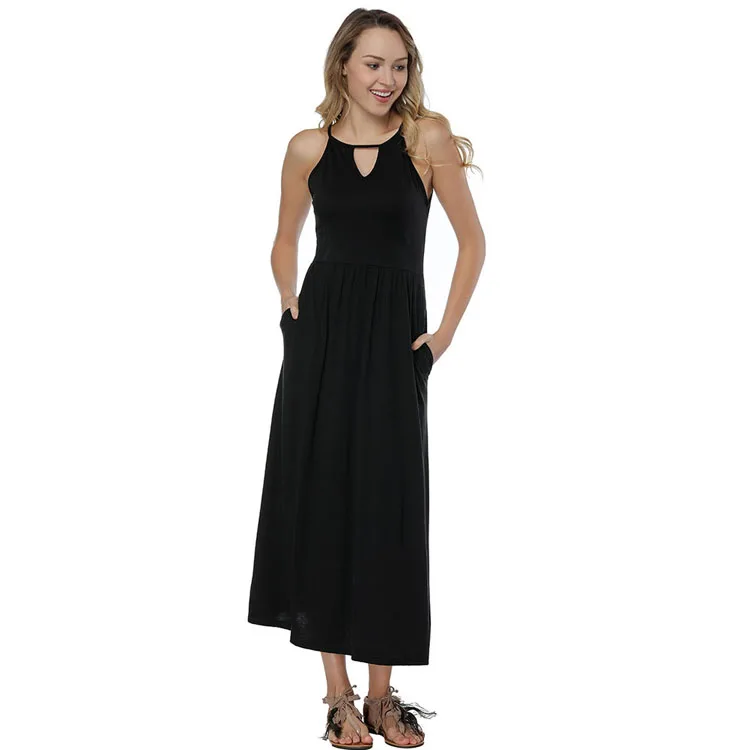 Women Summer Sleeveless Casual Maxi Dress Halter Pleated Long Dress With Pockets, As shown women african dresses
Women Summer Sleeveless Casual Maxi Dress Halter Pleated Long Dress With Pockets, As shown women african dresses