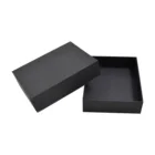 Stock retail black rectangle gift box macaron box rigid box packaging with lid 12*9*3.5CM