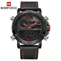 

NAVIFORCE Men Watch Digital Sport Mens Watches Top Brand Luxury Military Army Leather Band Analog LED Quartz Male Clock New 9134