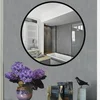 Wall-mounted Black Round Border Makeup Mirror,Simple and Advanced Ideal Mirror