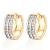 New Arrival Simple Luxury Fashion 18K White Gold Plated Synthetic CZ Hoops Earrings Women