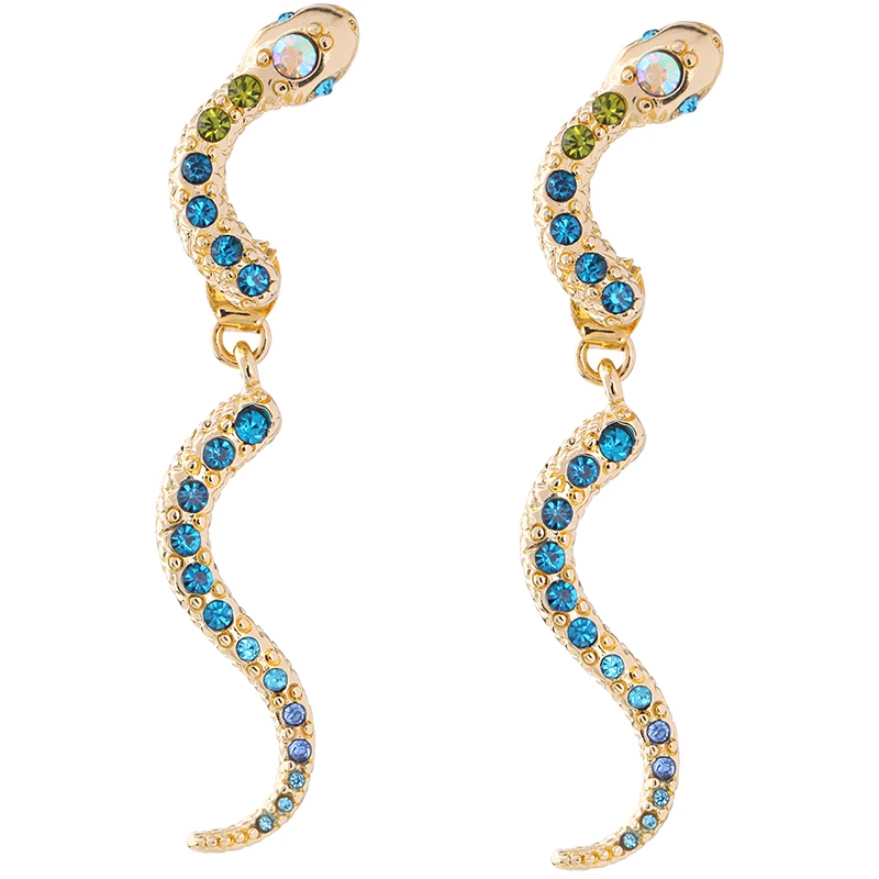 ed00270c Custom Detachable Green Crystal Snake Women OEM Earrings Gold 
ed00270c Custom Detachable Green Crystal Snake Women OEM Earrings Gold