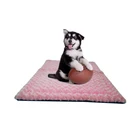 Customised round long velvet 5ft dog outdoor bed cozy pink dog dry bed