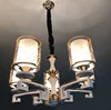 2019 Hot selling decorative wood chain chandelier,Modern style Double glass shade luxury chandelier (FX9308-5)