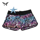 Latest design custom logo stylish hawaiian print beach floral shorts for women