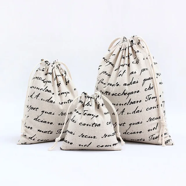 wholesale cheap canvas gift packing pouch cotton drawstring bag
