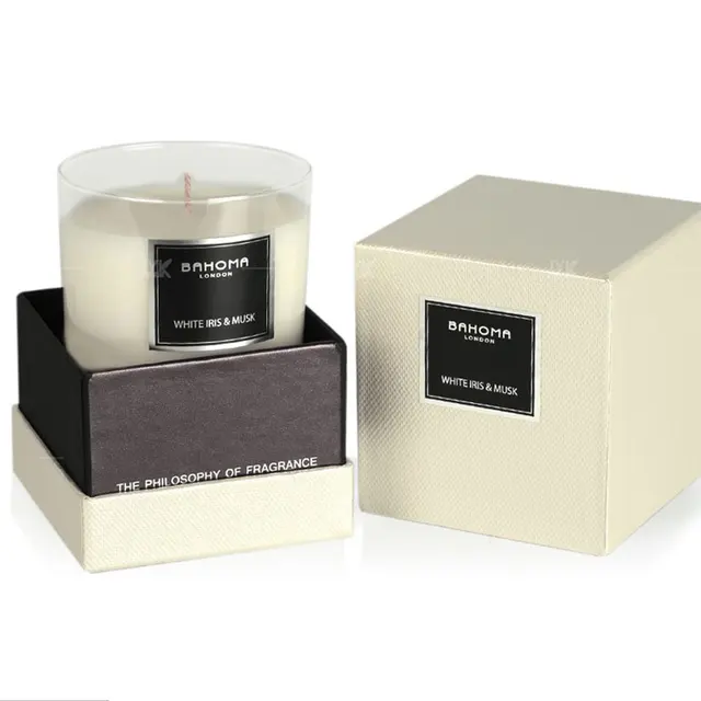 logo printed luxury elegant gift paper candle box packaging with
