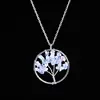 2016 Fashion Silver Gems Opal Natural Stones Tree Of Life Unique Necklace