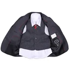 Free Shipping Three Piece Gray Children Formal Kid Prom Suits For Wedding Toddler Boys Suits Slim Blazer