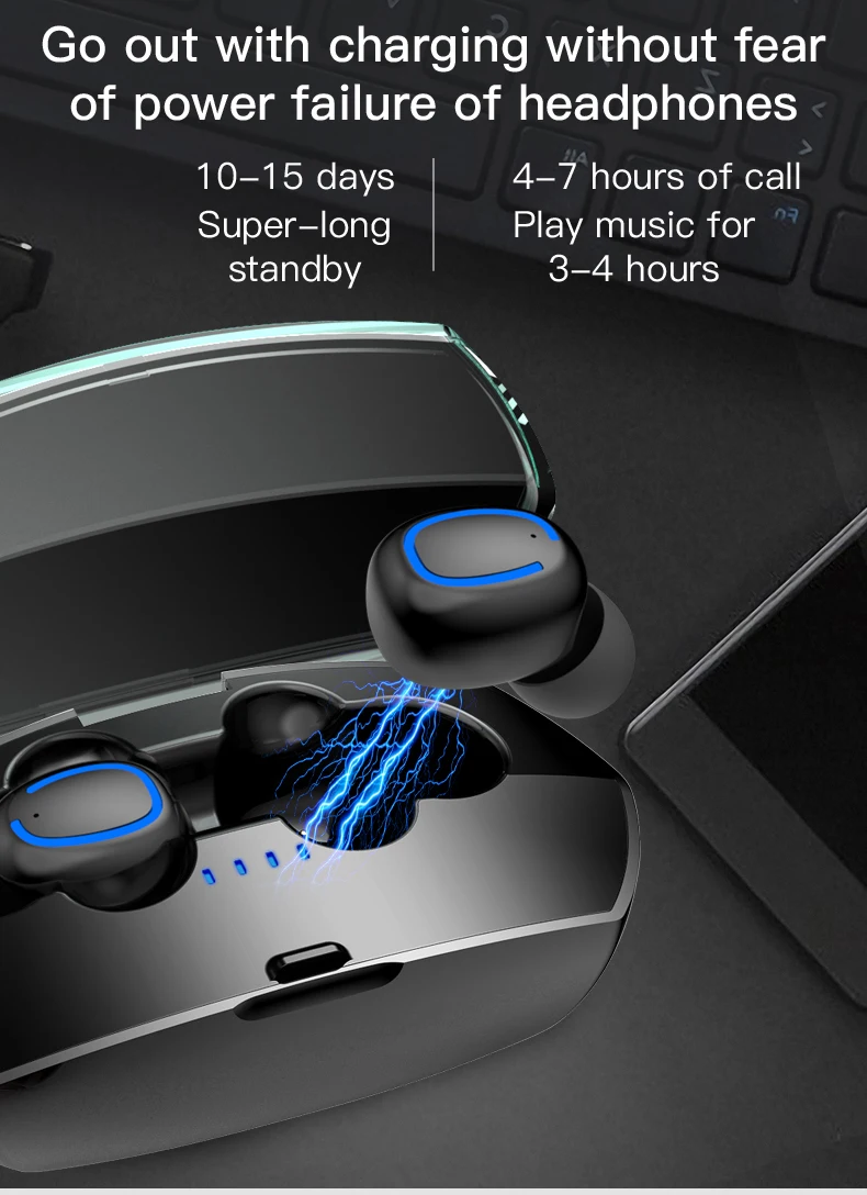 Bluetooth Earphone Mini Stereo Headset In Ear Earbuds Headphone with Microphone Wireless Headst - ANKUX.COM