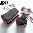 Lovely Knitted Beanie Hats With Two Raccoon Fur Pompom For Kids