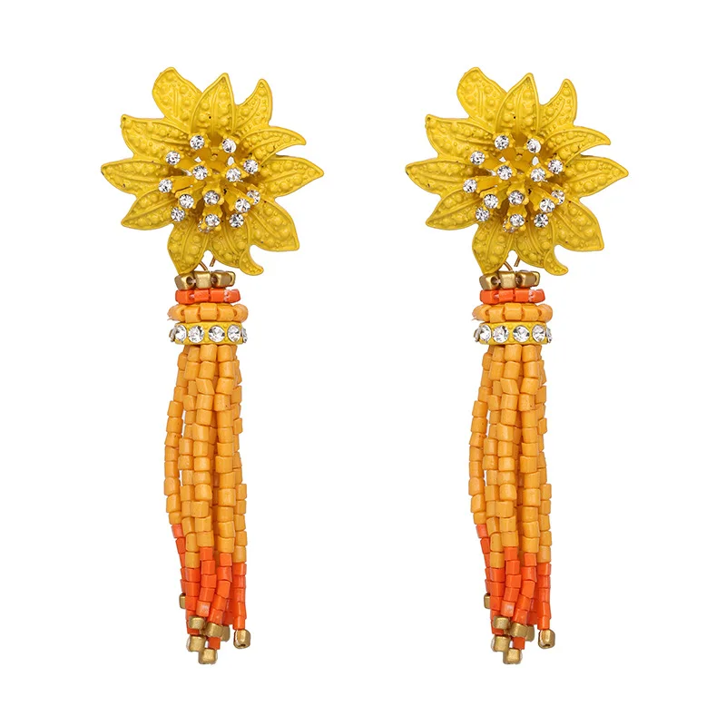 180801105 wholesale handmade beaded tassel drop earrings boho beads beaded statement earrings metal crystal big flower earring, As photo
180801105 wholesale handmade beaded tassel drop earrings boho beads beaded statement earrings metal crystal big flower earring, As photo