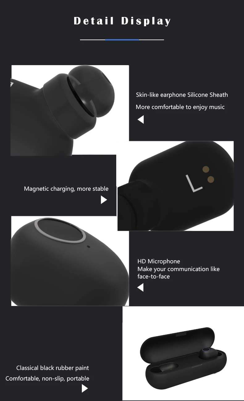 V5.0 Speaker Tws Earbuds,Wireless Headphone,Smallest Bluetooth Headset - ANKUX.COM