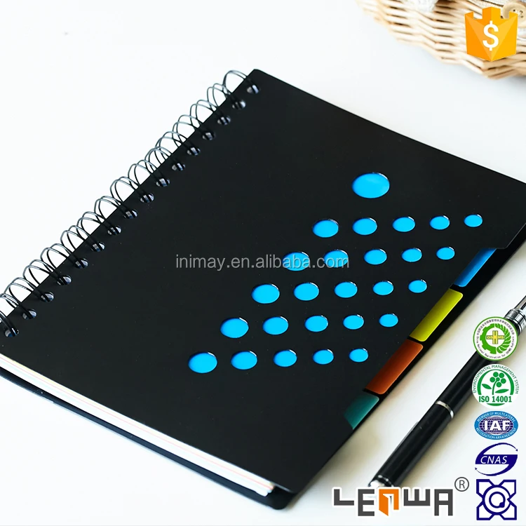 PP Plastic Cover Spiral Notebook With Color Pages