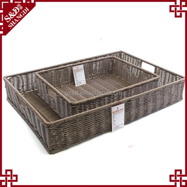 kitchen storage basket pp braid basket/plastic rattan basket
