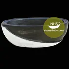 custom size new design hand carved half polished natural stone bathtub