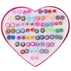 36pairs/box packing Wholesale Plastic Inlay Diamond Button Flowers Mix Stud Earrings Trendy Style Jewelry Accessories Wholesale