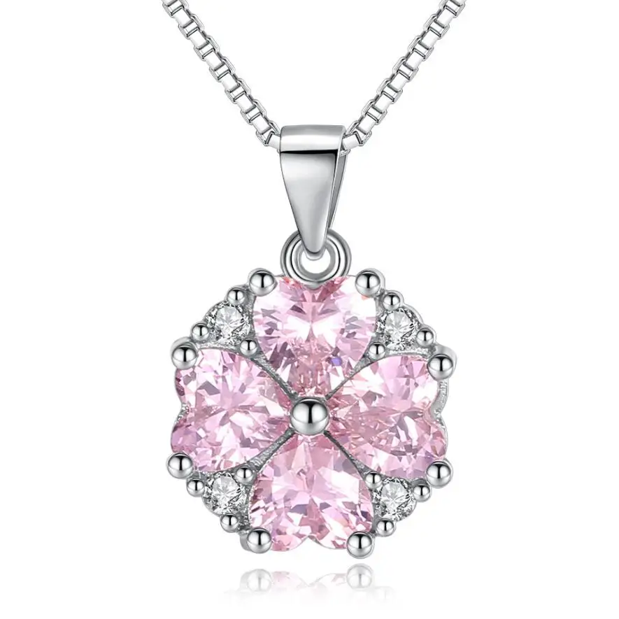 Fashion temperament pink zircon lucky heart-shaped powder zircon necklace pendant necklace
Fashion temperament pink zircon lucky heart-shaped powder zircon necklace pendant necklace