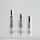 1oz 15ml 30ml 50ml silver luxury unique plastic acrylic serum oil bottle with dropper