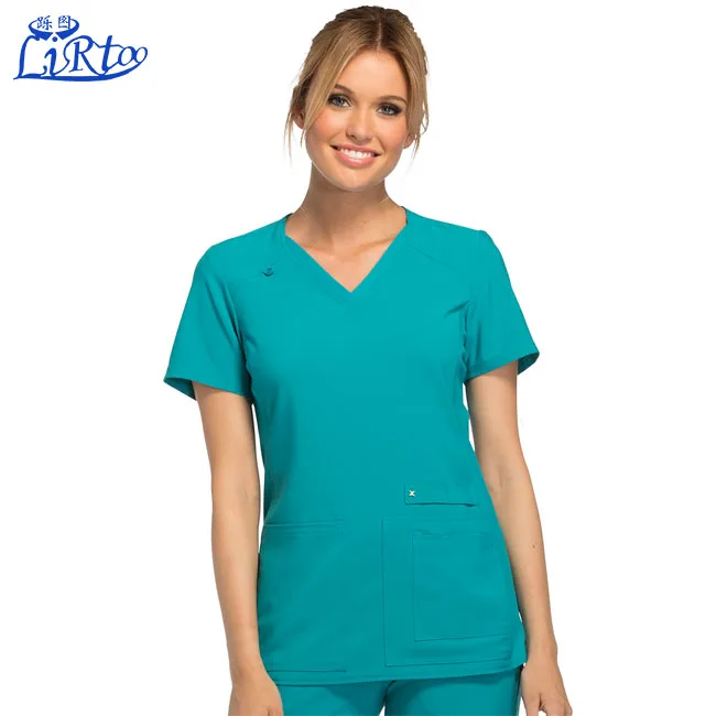 Azul cielo personal del hospital desgaste diseño uniforme de enfermera con nuevo estilo