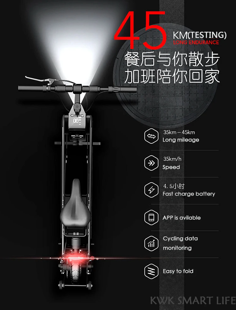 Excellent COSWHEEL A-ONE 30KM 8inch  Foldable Electric Scooter Portable Mobility Scooter Adults Electric Bicycle 1
