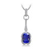 Rectangle 2.9ct Created Blue Sapphire Pendant 925 Sterling Silver Elegant Jewelry From JewelryPalace