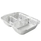 3 compartment aluminum foil fast food container