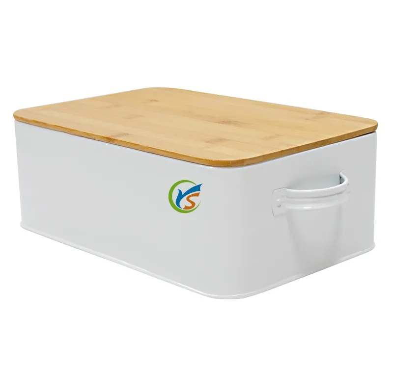 rectangular food grade metal storage bread box