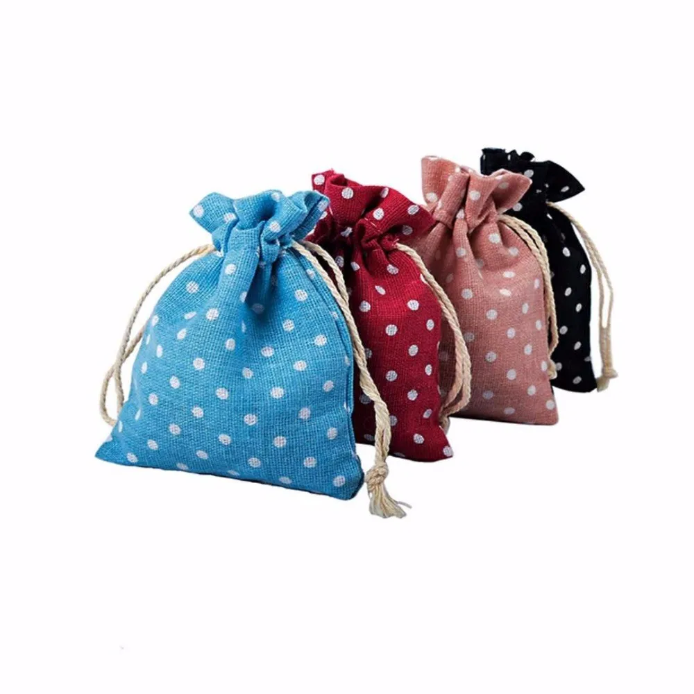 point small jewellery pouch cotton drawstring jute bags for gift