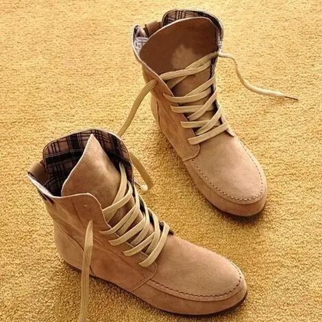 ladies suede lace up ankle boots