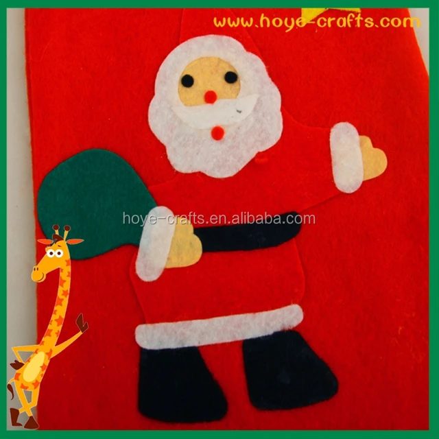 plush santa design christmas socks for xmas tree decoration